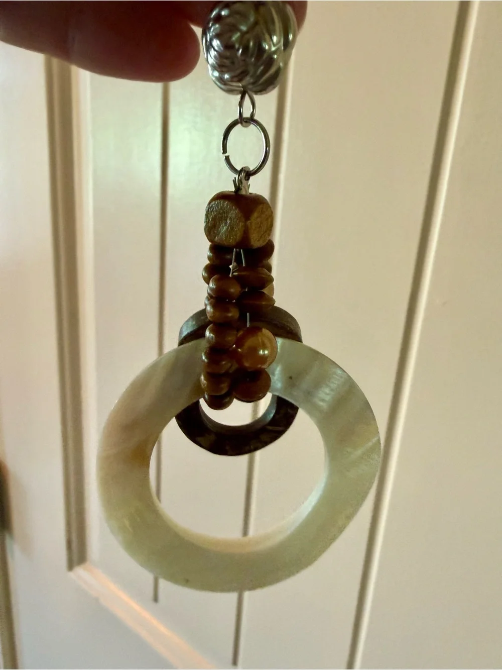Leopard Print Scarf Necklace with Shell Pendant